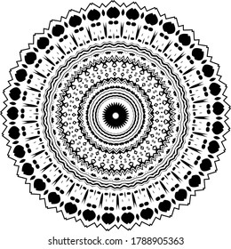 Mandala for greeting card, case print, etc. Abstract pattern. Diwali pattern black and white. Vector illustration