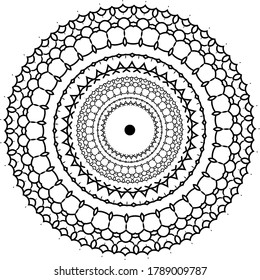 Mandala for greeting card, case print, etc. Abstract pattern. Diwali pattern black and white. Vector illustration