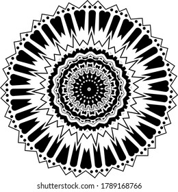 Mandala for greeting card, case print, etc. Abstract pattern. Diwali pattern black and white. Vector illustration