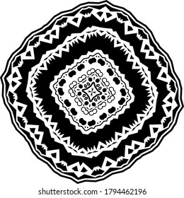 Mandala for greeting card, case print, etc. Abstract pattern. Diwali pattern black and white. Vector illustration