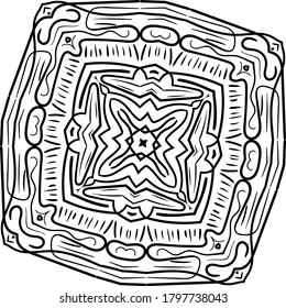 Mandala for greeting card, case print, etc. Abstract texture. Diwali pattern black and white. Vector illustration