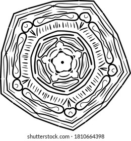 Mandala for greeting card, case print, etc. Abstract texture. Diwali pattern black and white. Vector illustration