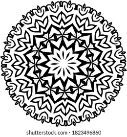 Mandala for greeting card, case print, etc. Abstract pattern. Diwali pattern black and white. Vector illustration