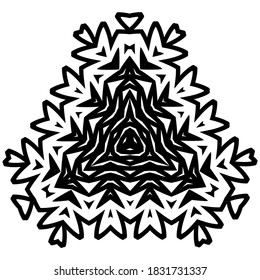 Mandala für Grußkarten, Groß- und Kleinschreibung, etc. Abstrakte Textur. Diwali Muster schwarz-weiß. Vektorgrafik