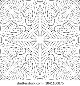 Mandala for greeting card, case print, etc. Abstract pattern. Diwali pattern black and white. Vector illustration