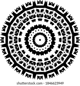 Mandala for greeting card, case print, etc. Abstract texture. Diwali pattern black and white. Vector illustration