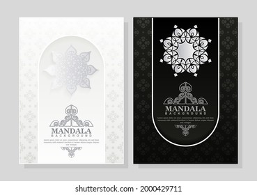 mandala greeting card with elegant texture pattern