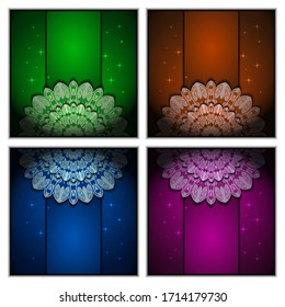 Tarjeta de felicitación Mandala. plantilla para menú, invitación, afiche, banner, tarjeta para la celebración. fácil de cambiar los colores
