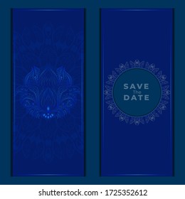 Mandala Greeting Card. template for menu, invitation, poster, banner, card for the celebration. easy to change the colors