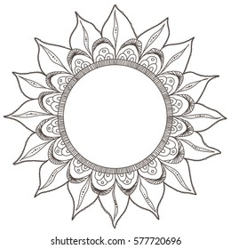 Mandala Hand drawing flower pattern frame circle