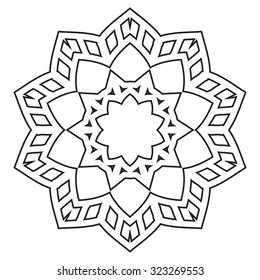 Mandala. Hand drawn ethnic decorative elements. Arabic, Islam,  Indian motifs background. Vector mono line graphic design templates