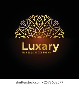 Mandala, Hand drawn illustration, ornament design, for Luxury background with golden color and Islamic style