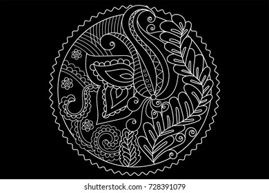 Mandala hand drawn indian pattern vector