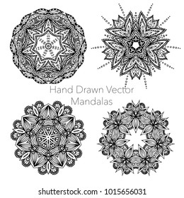 Mandala. Hand drawn oriental arabesque ornament. Indian, islamic, ottoman motif. Adult coloring book pages template.