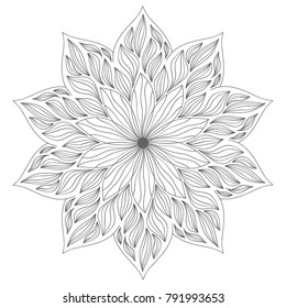 Mandala. Hand drawn oriental ornament for greeting card, invitation, coloring book, yoga poster.