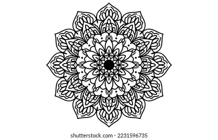 Mandala Hand drawn pattern design, Mandala For cricut silhouette, Mandala Silhouette, Mandala Clipart, Paper Cut, Eps