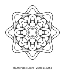Mandala Hand Drawn in pointilism technique