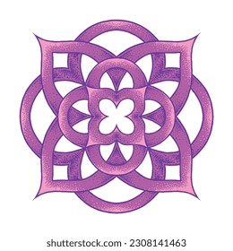 Mandala Hand Drawn in pointilism technique