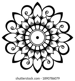 Mandala hand drawn round ornament