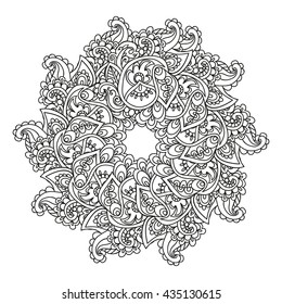 MANDALA hand drawn vector. Illustration is suitable for creating your own patterns, backgrounds, cards, invitations, decorating websites and for the realization of other design ideas. 