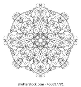 MANDALA hand drawn vector. Illustration is suitable for creating your own patterns, backgrounds, cards, invitations, decorating websites and for the realization of other design ideas. 