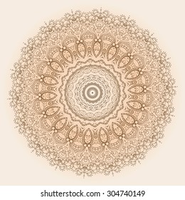 Mandala. Hand-drawn highly detailed round elements. Vector vintage decorative elements. Islam, Arabic, Indian, Turkish, Ottoman, Pakistan motifs.