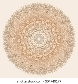 Mandala. Hand-drawn highly detailed round elements. Vector vintage decorative elements. Islam, Arabic, Indian, Turkish, Ottoman, Pakistan motifs.
