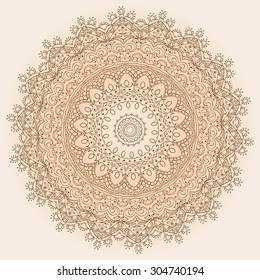 Mandala. Hand-drawn highly detailed round elements. Vector vintage decorative elements. Islam, Arabic, Indian, Turkish, Ottoman, Pakistan motifs.