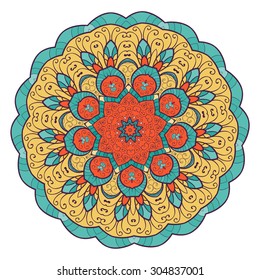 Mandala. Hand-drawn highly detailed round elements. Vector vintage decorative elements. Islam, Arabic, Indian, Turkish, Ottoman, Pakistan motifs.
