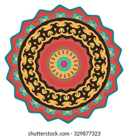 Mandala. Hand-drawn highly detailed round elements. Vector vintage decorative elements. Islam, Arabic, Indian, Turkish, Ottoman, Pakistan motifs.