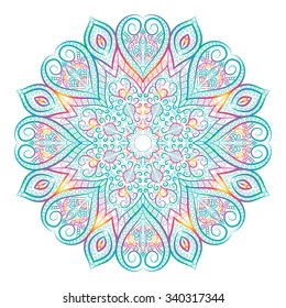 Mandala. Hand-drawn highly detailed round elements. Vector vintage decorative elements. Islam, Arabic, Indian, Turkish, Ottoman, Pakistan motifs.