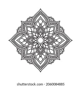 Mandala hand-drawn illustration vector for coloring book
