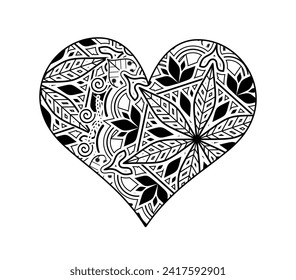 Mandala Heart Shape Design Graphic Vector, Valentines Day, Valentine T shirt Design, Wedding Sign  