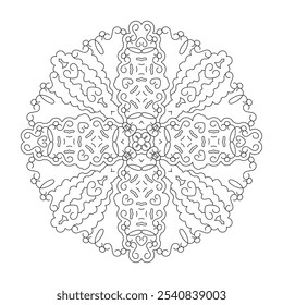 Mandala. Hearts. Coloring page. Art therapy.