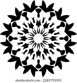 Mandala henna art design circle shape, seamless round pattern oriental 