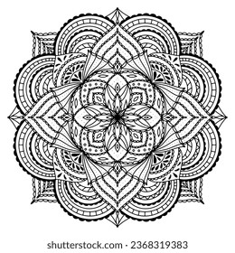 Mandala for Henna, Mehndi, tattoo, decoration, coloring book. Decorative round ornaments. Ethnic Oriental Circular ornament vector. Anti-stress therapy drawing