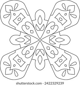 Mandala for Henna, Mehndi, tattoo, decoration. Decorative ornament in ethnic oriental style. Coloring book page.