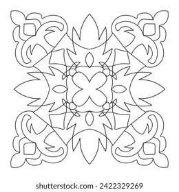 Mandala for Henna, Mehndi, tattoo, decoration. Decorative ornament in ethnic oriental style. Coloring book page.