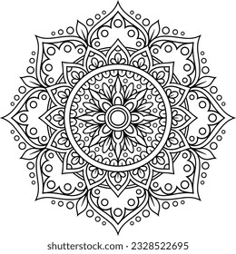 Mandala. Highly detailed ornamental design. Tattoo, print, design element, for coloring book pages