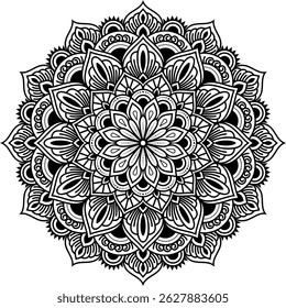 Mandala. Highly detailed ornamental design. print, design element, for coloring book pages