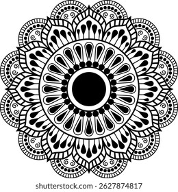 Mandala. Highly detailed ornamental design.print, design element, for coloring book pages