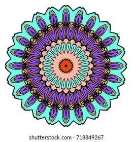 Mandala, highly detailed vector illustration, ethnic tribal tattoo motive. Anti-stress illustration
