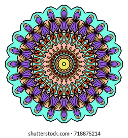 Mandala, highly detailed vector illustration, ethnic tribal tattoo motive. Anti-stress illustration