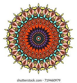 Mandala, highly detailed vector illustration, ethnic tribal tattoo motive. Anti-stress illustration