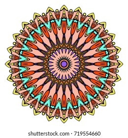 Mandala, highly detailed vector illustration, ethnic tribal tattoo motive. Anti-stress illustration