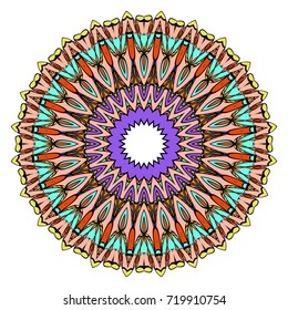 Mandala, highly detailed vector illustration, ethnic tribal tattoo motive. Anti-stress illustration