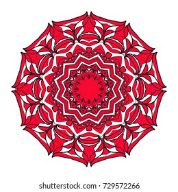 Mandala, highly detailed vector illustration, ethnic tribal tattoo motive. Anti-stress illustration