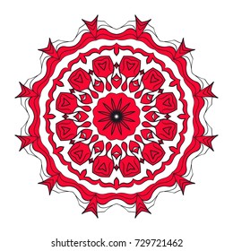 Mandala, highly detailed vector illustration, ethnic tribal tattoo motive. Anti-stress illustration