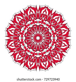 Mandala, highly detailed vector illustration, ethnic tribal tattoo motive. Anti-stress illustration