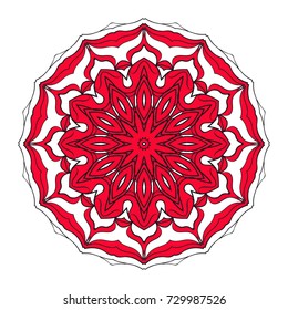Mandala, highly detailed vector illustration, ethnic tribal tattoo motive. Anti-stress illustration